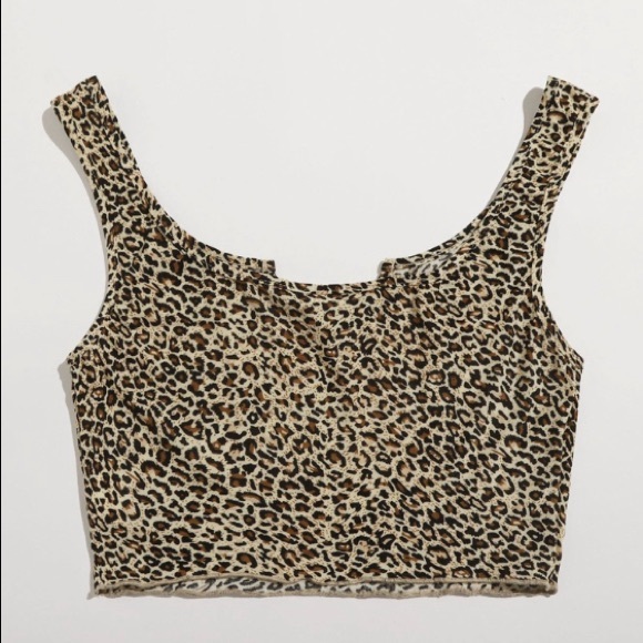 Cheetah print cropped tank top - Picture 1 of 1